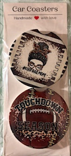 Football Mom Car Coasters
