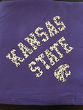 Kansas State Leopard Sweatshirt Blanket