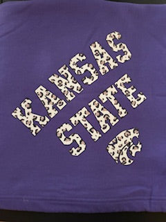 Kansas State Leopard Sweatshirt Blanket