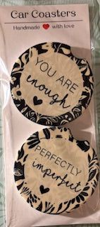 You Are Enough Car Coasters