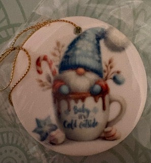 Blue Gnome Ornament