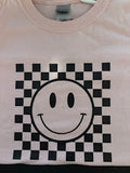 Checkered Smiley T-shirt - Pink