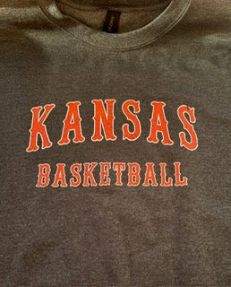 Dark Grey Kansas Basketball Crew