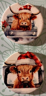 Highland Cow Truck Car Coaster