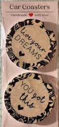 Live Your Dreams Car Coasters
