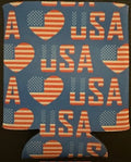 USA Heart Koozie