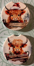 Highland Calf in Basket Car Coasters
