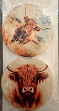 Highland Cow Car Coasters