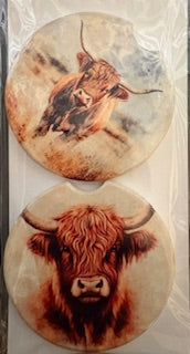 Highland Cow Car Coasters