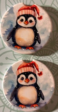 Penguin Santa Hat Car Coasters