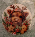 Reindeer Highland Cow Ornament